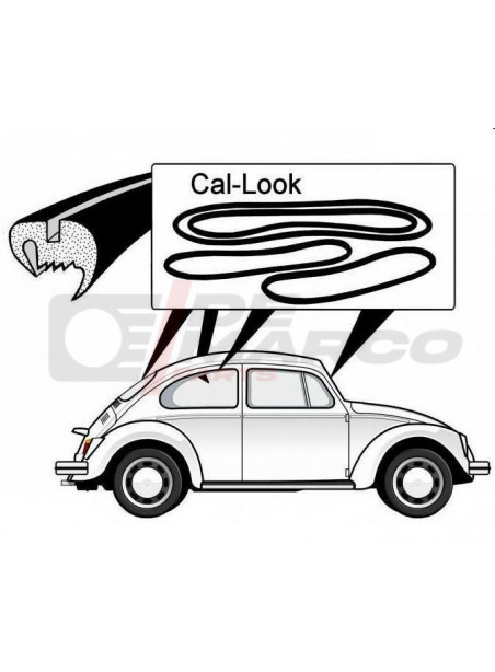 Window seal kit Cal-look for Beetle Sedan from 08/1964 to 07/1971, Mexico from 01/1978 and later (4pcs)