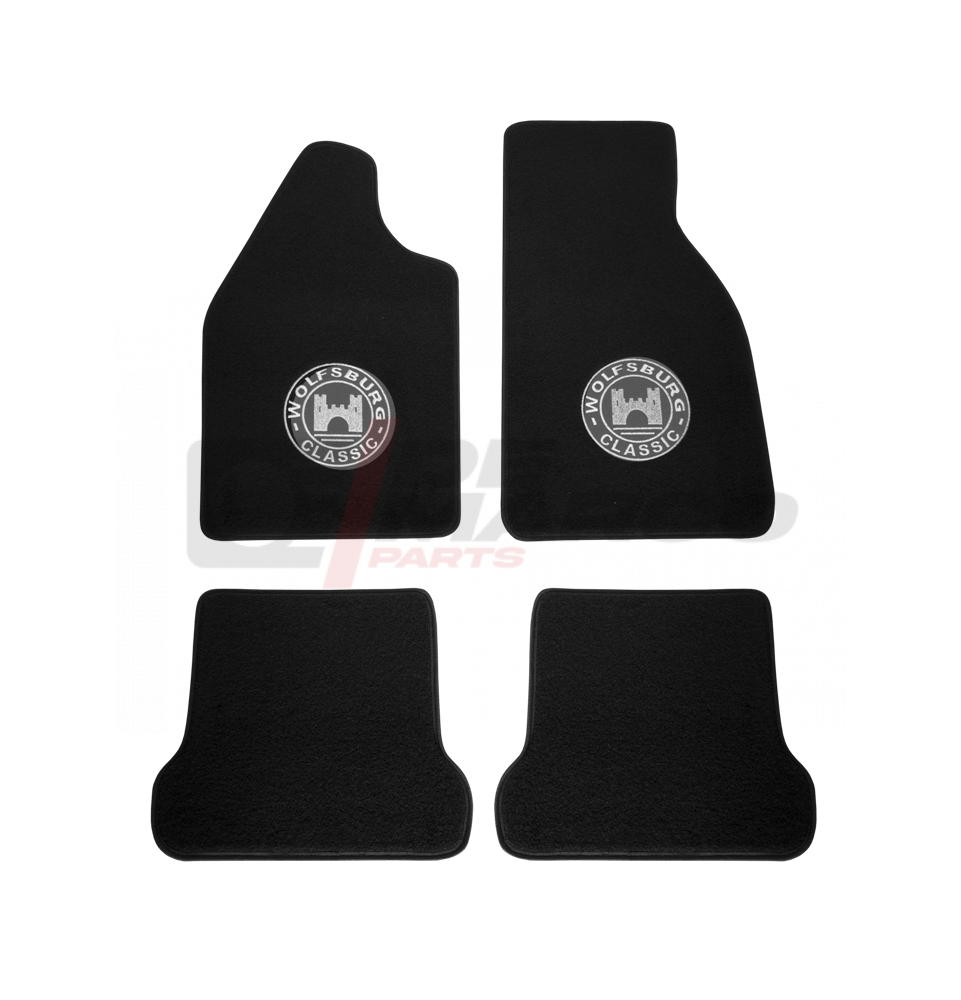 Carpet floor mats black ''Wolfsburg Classic'' for Cabrio Beetle and Super Beetle 1302/1303 (Top quality)