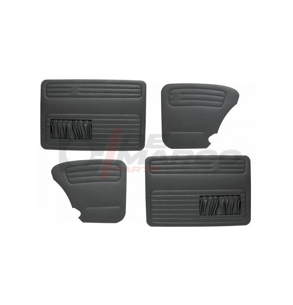 Door and quarter panels black vinyl, set of 4 pieces for Sedan Super Beetle 1302/1303, Beetle from 08/1966 and later