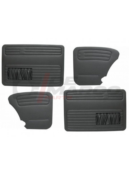 Door and quarter panels black vinyl, set of 4 pieces for Sedan Super Beetle 1302/1303, Beetle from 08/1966 and later