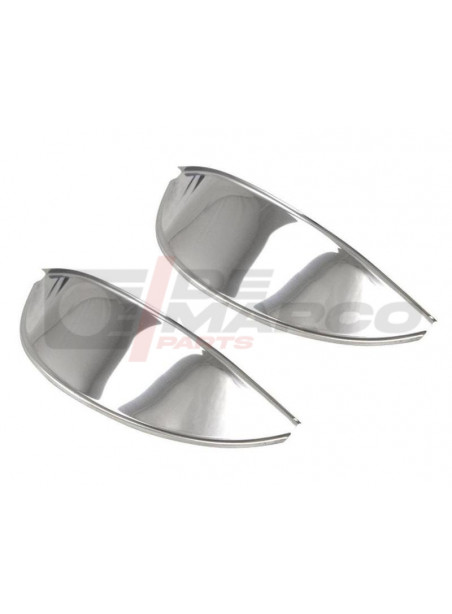 Eyebrows chrome smooth (small type) for Beetle, Super Beetle, Thing, Bus T2, Golf 1, Karmann Ghia