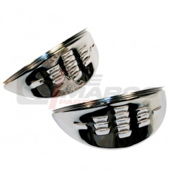 Eyebrows chrome with louvers for Beetle, Super Beetle, Thing, Bus T2, Golf 1, Karmann Ghia