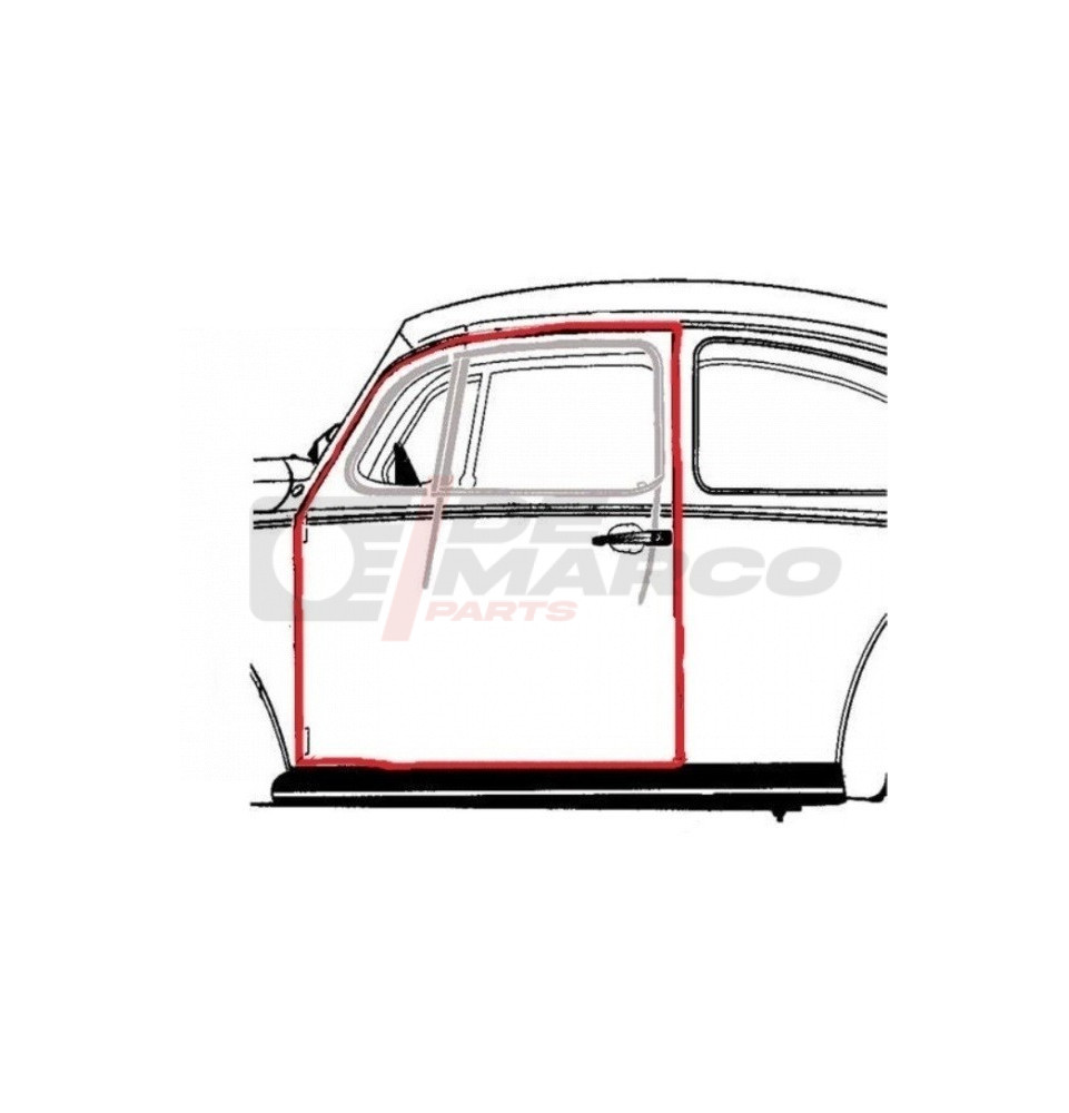 Door seal left for Beetle Sedan from 08/1955 to 07/1966