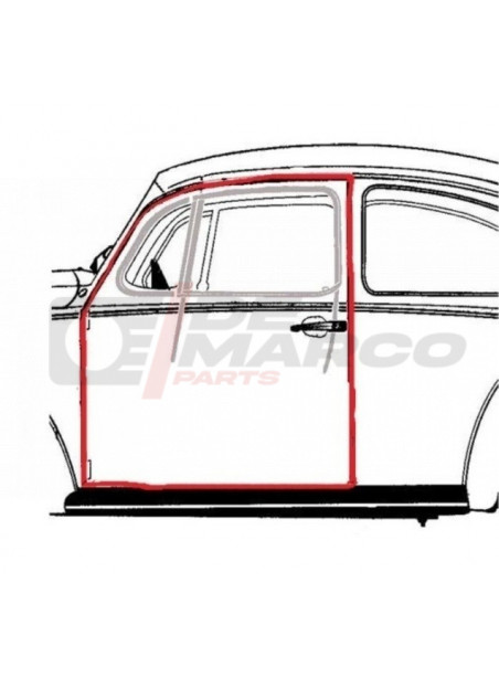 Guarnizione porta sinistra berlina Maggiolino dal 08/1955 al 07/1966