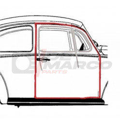 Door seal right for Beetle Sedan from 08/1955 to 07/1966