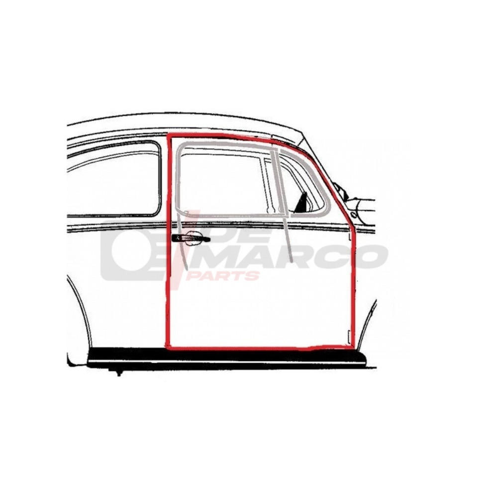 Door seal right Super Beetle, Beetle Sedan from 08/1966 and later
