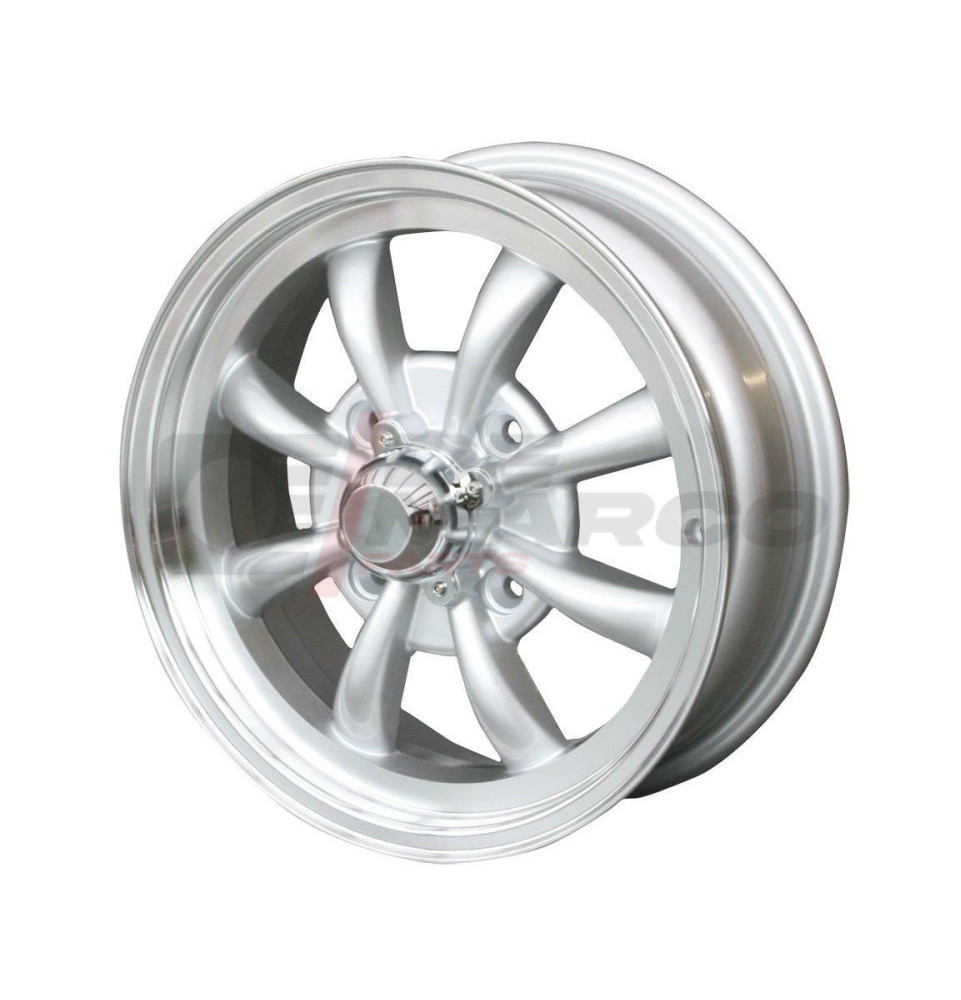 Cerchio ruota a 8 raggi in alluminio 4x130 5.5x15 ET+30 per Maggiolino, Maggiolone, Karmann Ghia, Type 3 (Alta qualità)