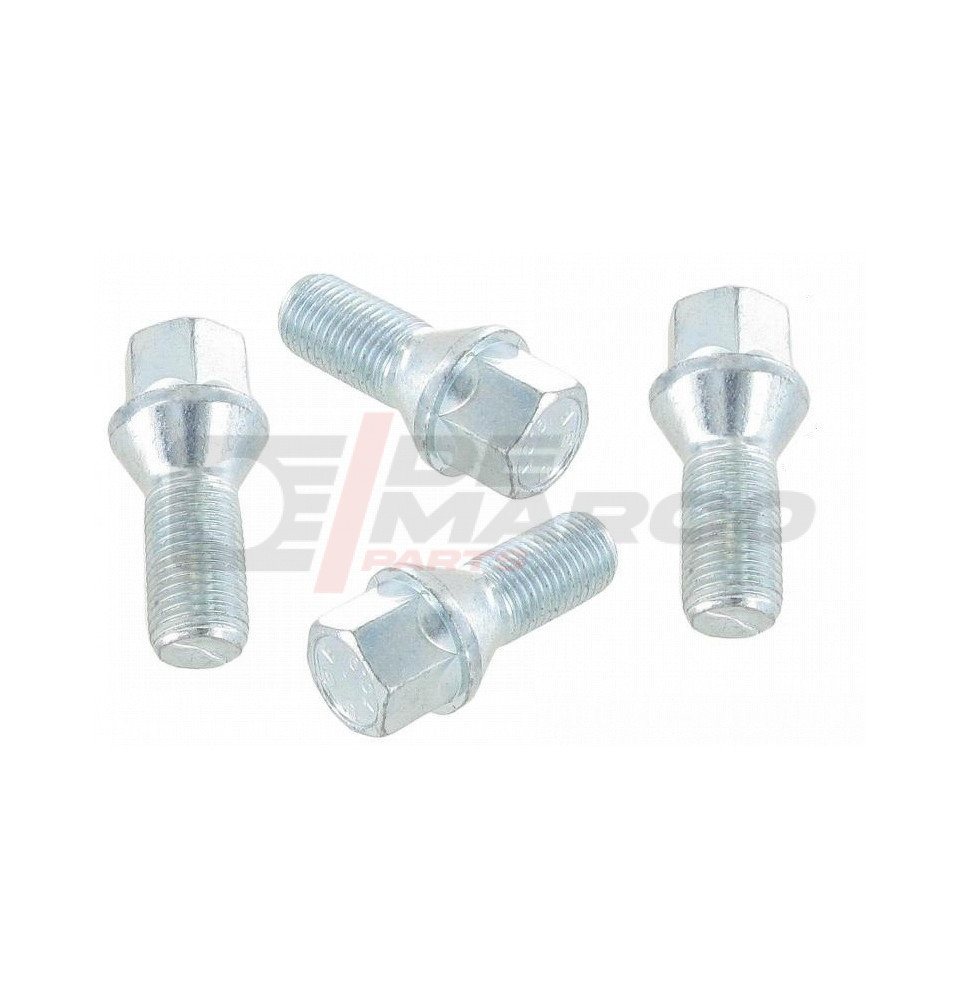 Set 4 bulloni zincati 14x1.5x28mm (Alta qualità) Set 4 bulloni zincati 14x1.5x28mm (Alta qualità)