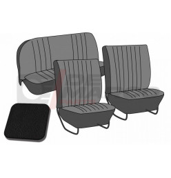 Set seat covers ''smooth vinyl'' black, for convertible Beetle from 08/1954 to 07/1955