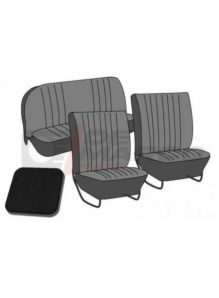 Set seat covers ''smooth vinyl'' black, for convertible Beetle from 08/1954 to 07/1955