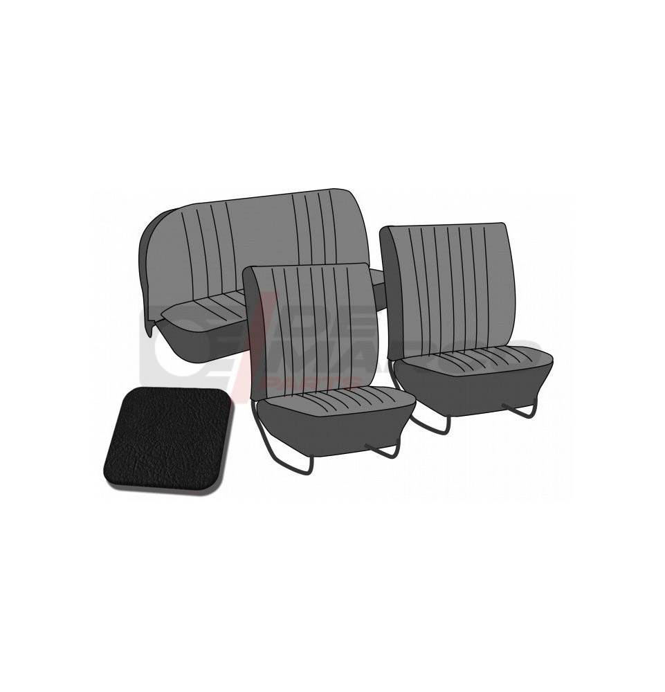 Set seat covers ''smooth vinyl'' black, for convertible Beetle from 08/1955 to 07/1964