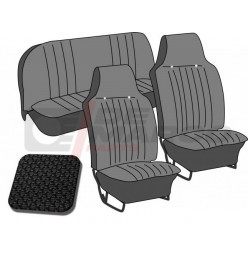 Set seat covers ''basket weave'' black, with integrated wide headrest for convertible Beetle from 08/1968 to 07/1969