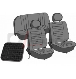 Set seat covers ''square weave'' black, for convertible Super Beetle 1303 from 08/1976 to 07/1979