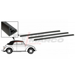 Seals between topframe and side windows 2 sides for Cabrio Beetle and Super Beetle 1302/1303 (Top Quality)