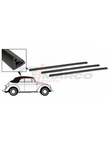 Seals between topframe and side windows 2 sides for Cabrio Beetle and Super Beetle 1302/1303 (Top Quality)