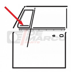 Window scraper inside vent wing, left and right, as pair for Cabrio Beetle and Super Beetle 1302/1303 (Top quality)