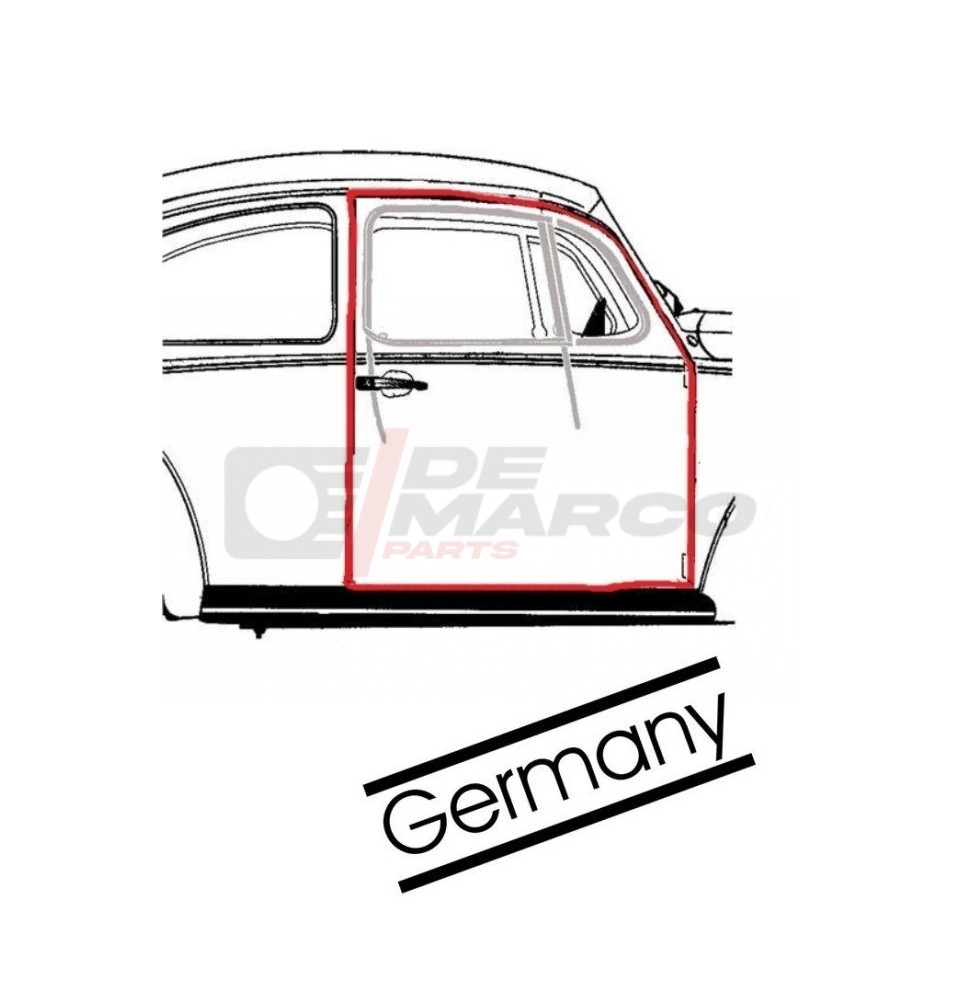 Guarnizione porta destra berlina Maggiolino dal 08/1955 al 07/1966 (Alta qualità) Guarnizione porta destra berlina Maggiolino dal 08/1955 al 07/1966 (Alta qualità)