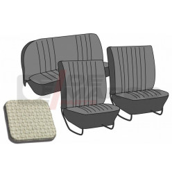 Set seat covers ''basket weave'' off white, for Sedan Super Beetle 1303 and Beetle from 08/1972 to 07/1973