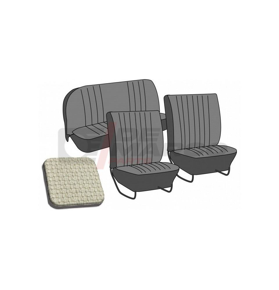 Set seat covers ''basket weave'' off white, for Sedan Super Beetle 1303 and Beetle from 08/1972 to 07/1973