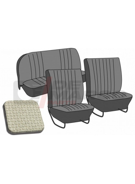 Set seat covers ''basket weave'' off white, for Sedan Super Beetle 1303 and Beetle from 08/1972 to 07/1973