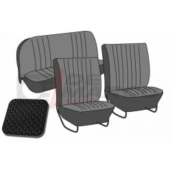 Set seat covers ''basket weave'' black, for convertible Super Beetle 1303 from 08/1973 to 07/1976