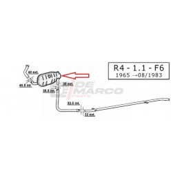 Exhaust silencer in front R4 1108cc, R4 F4, R4 F6