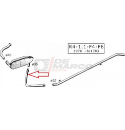 Tubo scarico centrale R4 1108cc, R4 F4, R4 F6