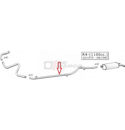 Tubo scarico centrale R4 1108cc