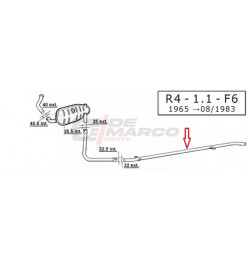 Final Exhaust Pipe Renault 4 1108cc, R4 F4 and R4 F6