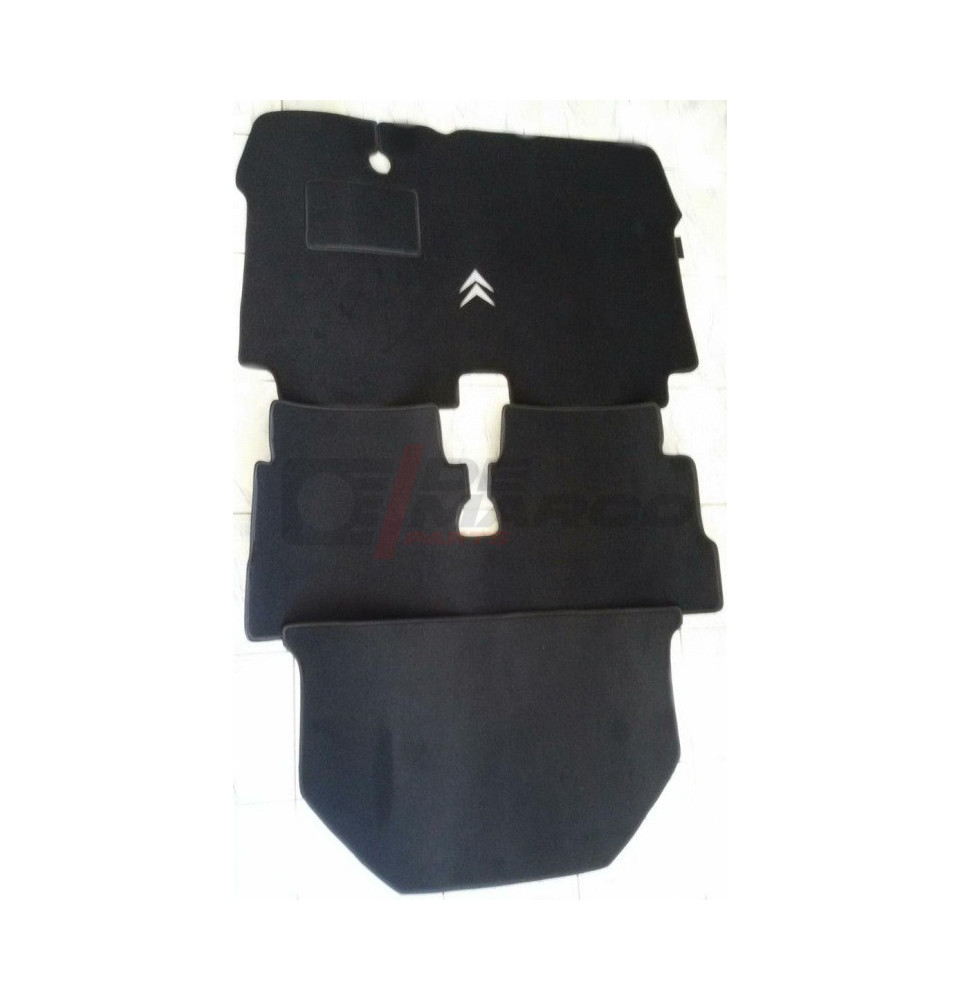 Set tappeti moquette nera 3pz Citroen 2CV Set tappeti moquette nera 3pz Citroen 2CV