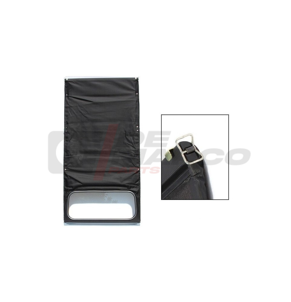 Capote grigio antracite (nera) in pvc rinforzato, apertura esterna, per Citroen 2CV Capote grigio antracite (nera) in pvc rinforzato, apertura esterna, per Citroen 2CV