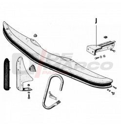 Bumper mounting bracket in front on the left for Citroen 2CV