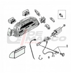 Cavo starter con pomello illuminato, per Citroen 2CV dal 1974 in poi, Dyane, Mehari, Ami 6/8