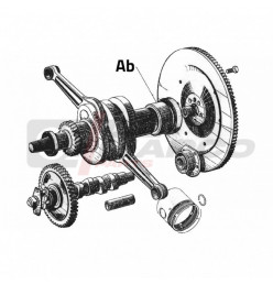 Bronzina posteriore albero motore 602cc, per Citroen 2CV, Dyane, Mehari, Ami 6/8