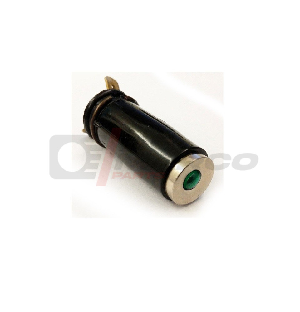 Spia cruscotto cromata lente verde per Citroen 2CV e derivate Spia cruscotto cromata lente verde per Citroen 2CV e derivate
