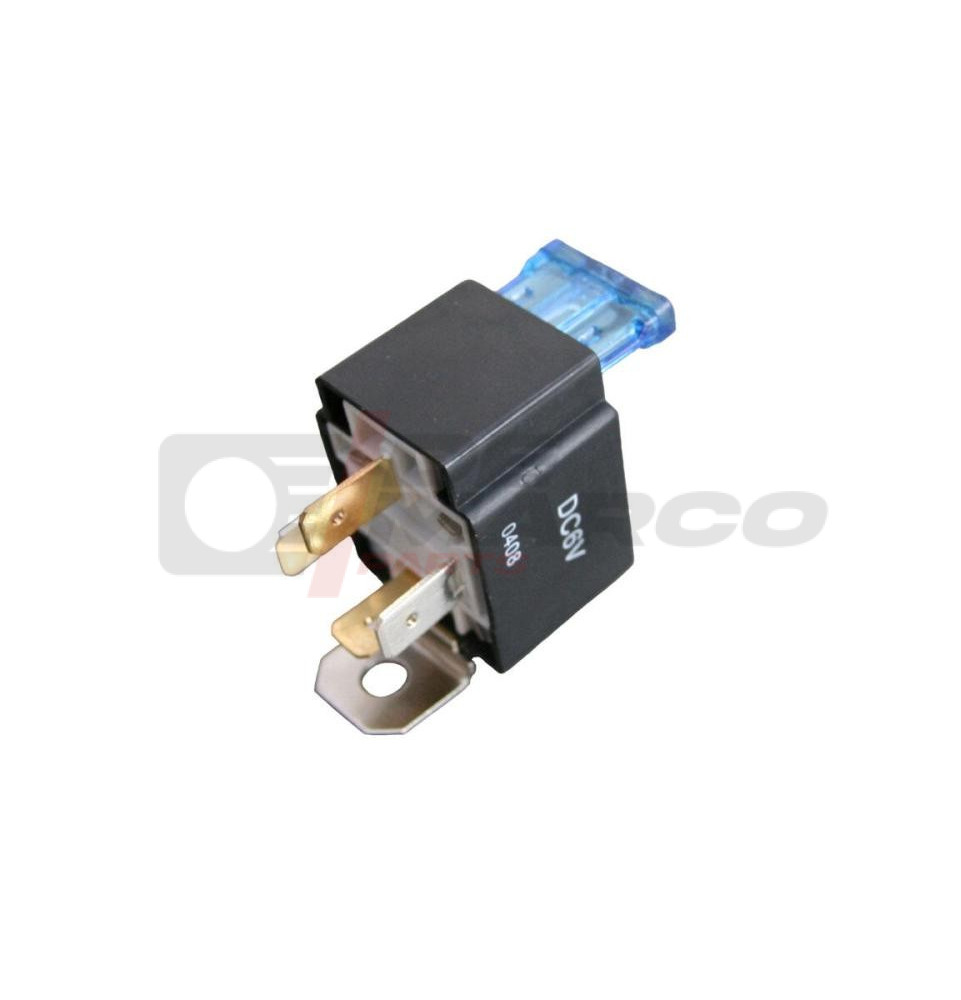 Relé universal de 6 voltios y 30 A con fusible de 15 A