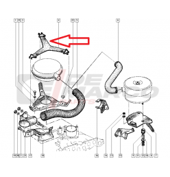 Manguito de caucho para la fijación del filtro de aire Renault 4 956cc, R5, R8, R9, Express y Super 5