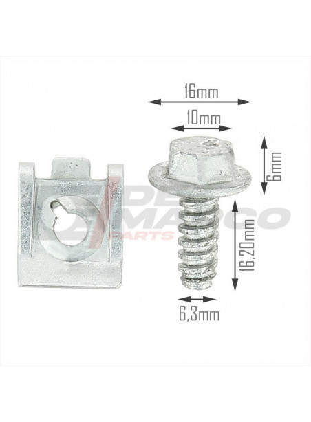 Tornillo de fijación de carrocería con clip Renault 4