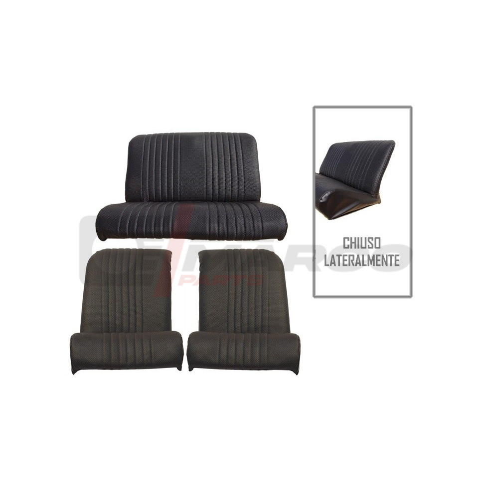 Kit rivestimenti sedili completo in skai nero per Citroen 2CV, Dyane Kit rivestimenti sedili completo in skai nero per Citroen 2CV, Dyane