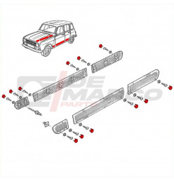 Juego de 12 tapas de plástico gris para embellecedores de carrocería de Renault 4