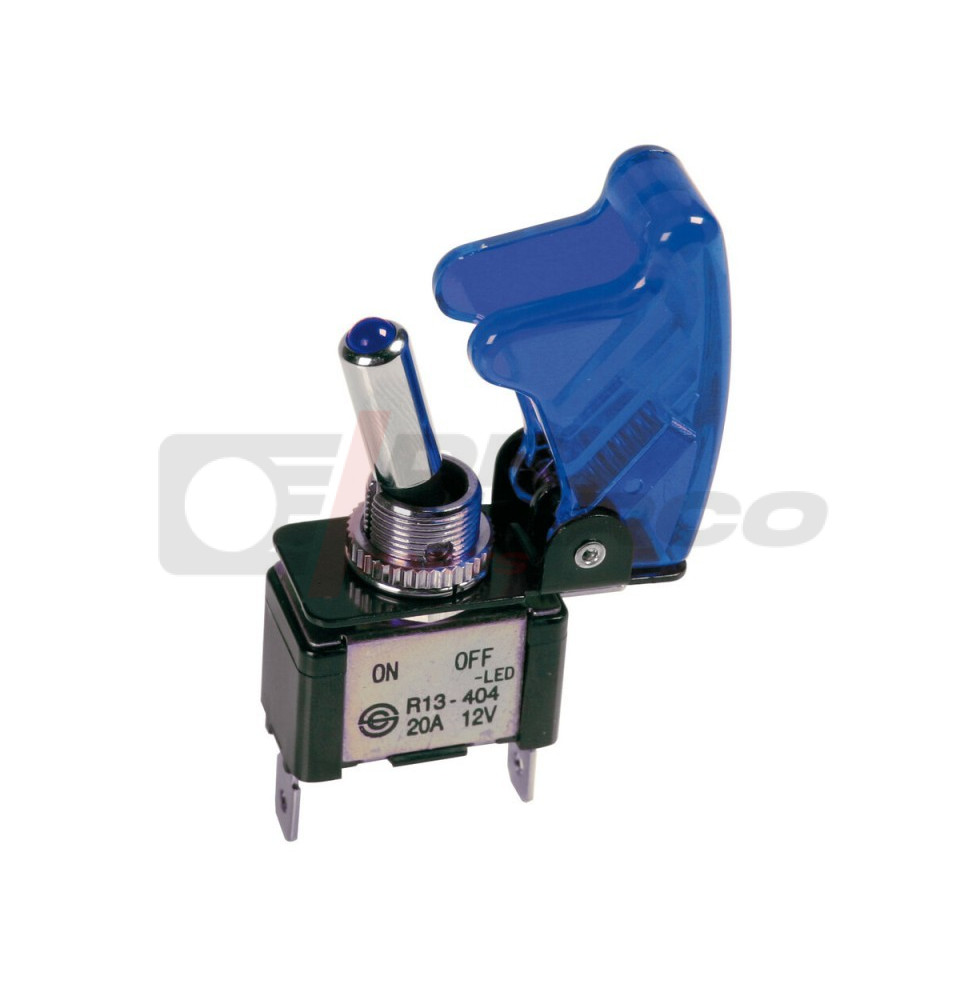 Interruptor de palanca de carreras con seguridad y luz LED azul