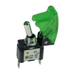 Interruptor de palanca de carreras con seguridad y luz LED verde