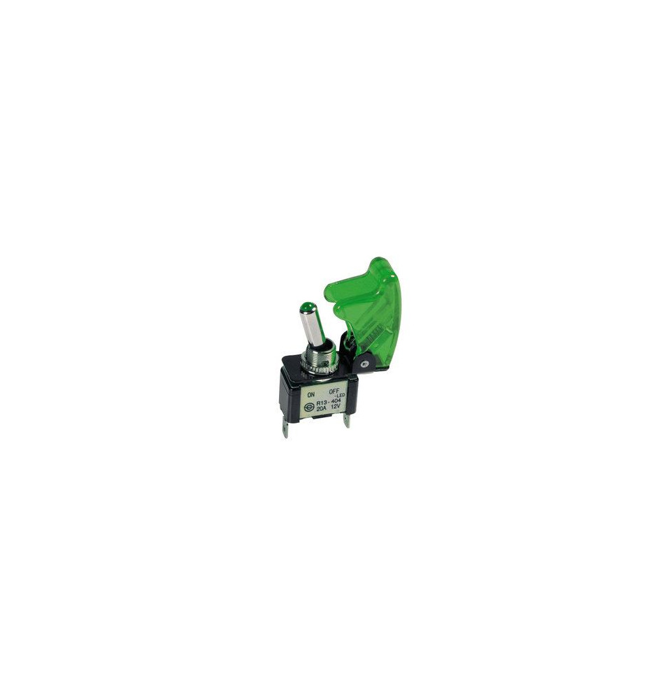 Interruptor de palanca de carreras con seguridad y luz LED verde