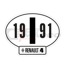 Adhesivo de identificación italiano del Renault 4, año 1991