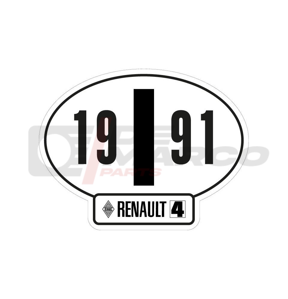 Adhesivo de identificación italiano del Renault 4, año 1991
