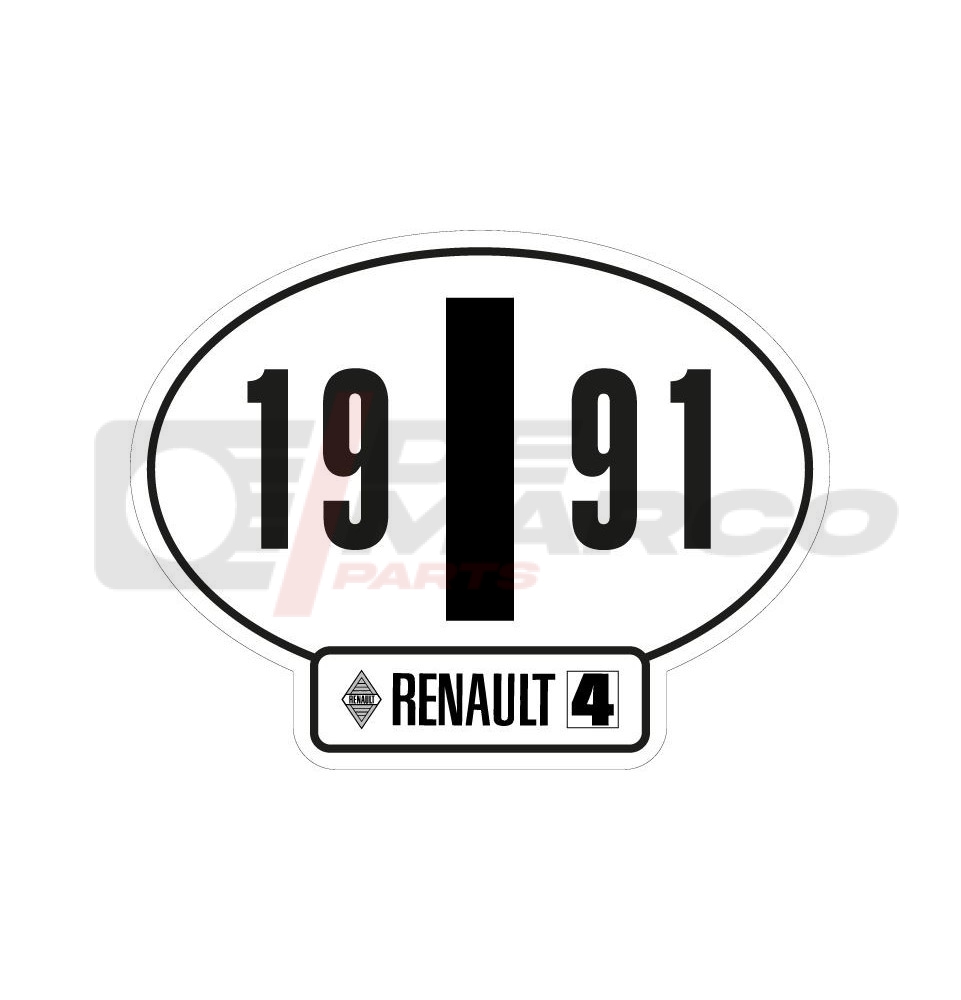 Italian Identification Sticker Renault 4 Year 1991