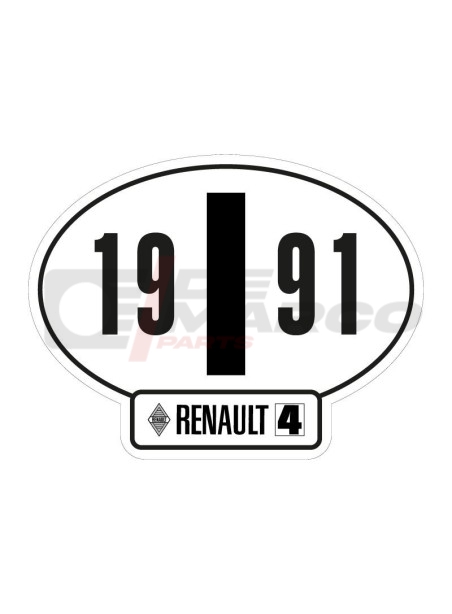 Adhesivo de identificación italiano del Renault 4, año 1991