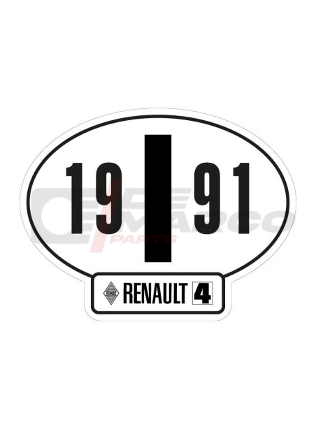 Italian Identification Sticker Renault 4 Year 1991