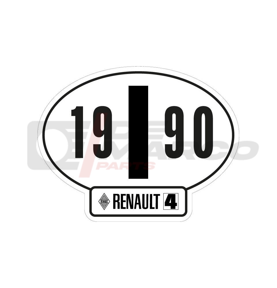 Adhesivo de identificación italiano del Renault 4, año 1990