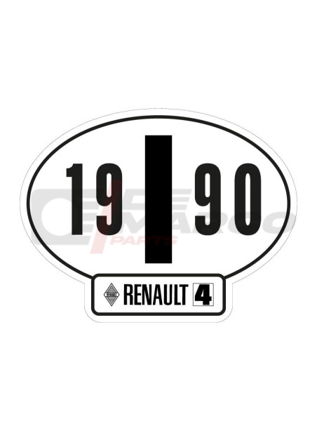 Adhesivo de identificación italiano del Renault 4, año 1990